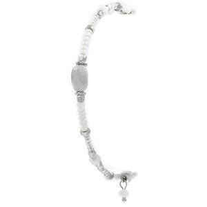 TRENDING FASHION White Semi-Precious Mineral Stone Wire Bracelet Adjustable NWT